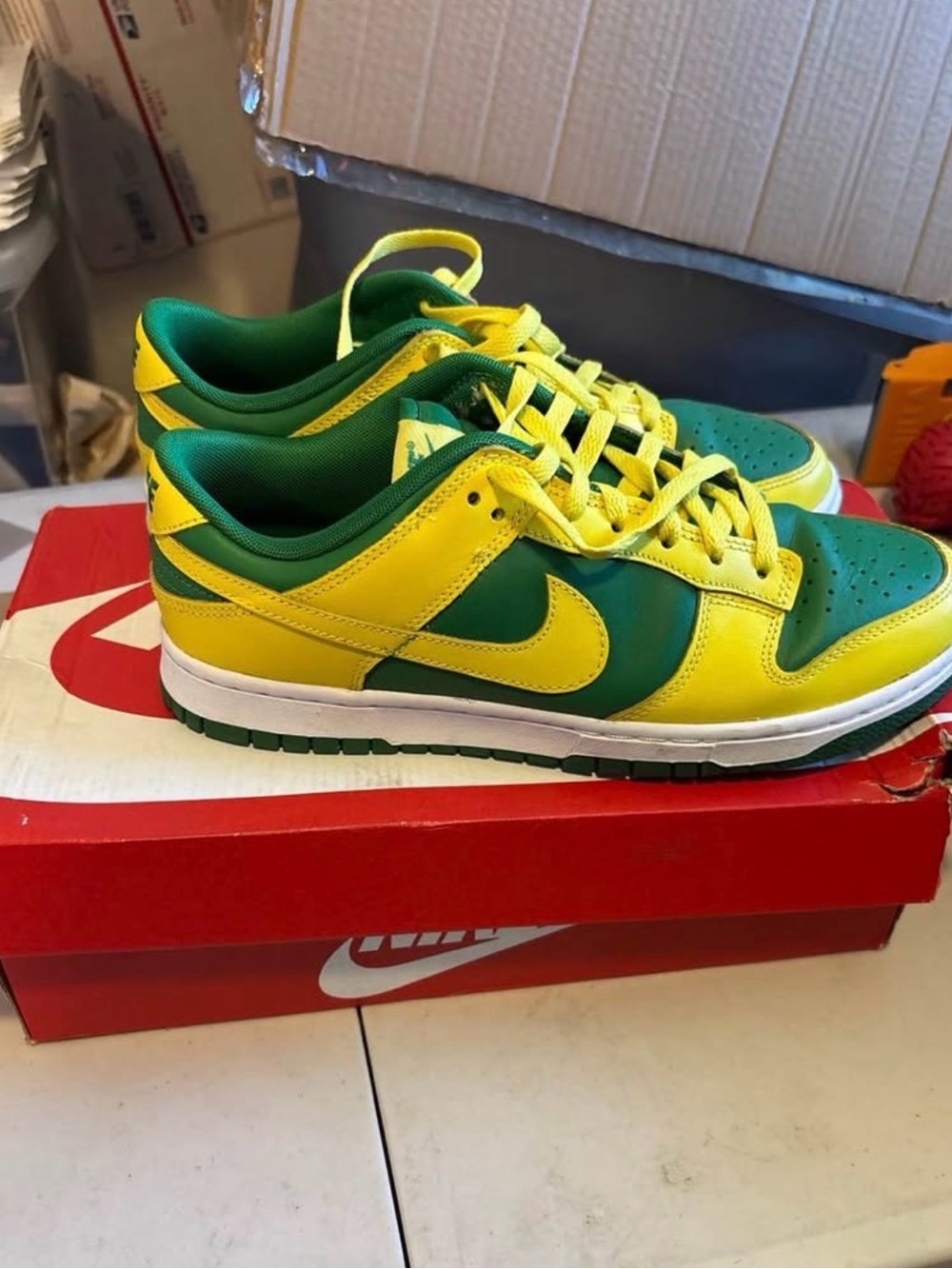 New Nike Dunk Low Reverse Brazil Yellow/Green Men’s Size US 9